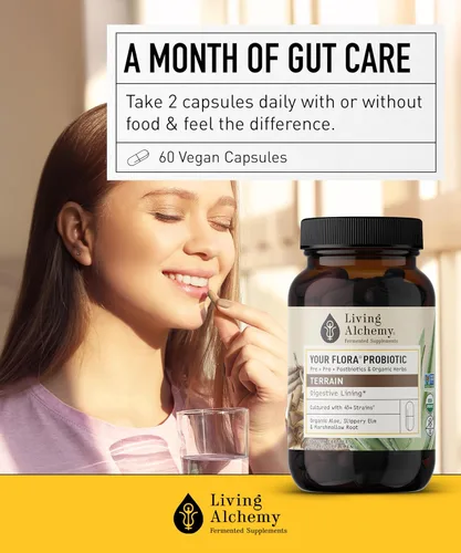 Vista 9 de Your Flora Probiotic Terrain - Probióticos sin OMG con soja fermentada, aloe vera y olmo resbaladizo para el equilibrio intestinal y la digestión