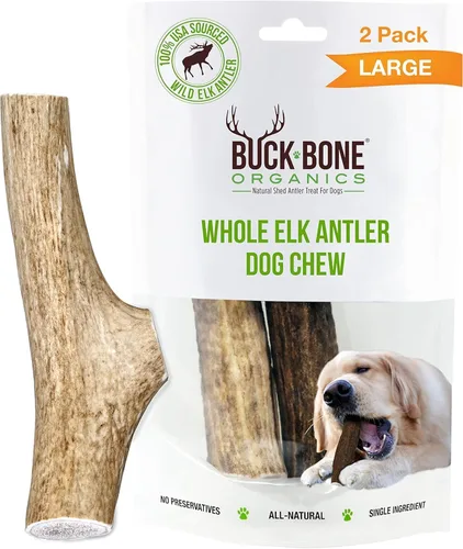 Vista 5 de Buck Bone Organics - Masticables de astas de alce para perros, duraderos, para masticadores agresivos, completamente natural, sin conservantes