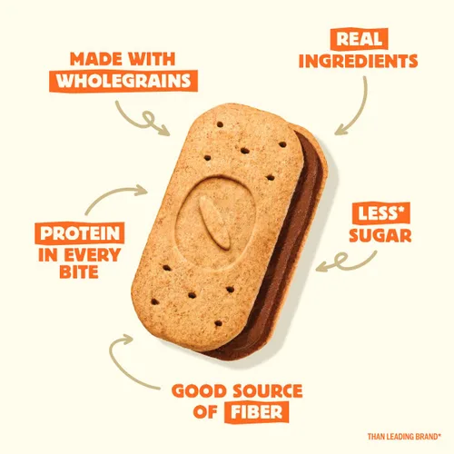 Vista 6 de Olyra Galletas de Desayuno Sándwich de Chocolate Oscuro, Aperitivos Saludables para Adultos y Niños, Bajo en Azúcar, Alto en Fibra, Galletas