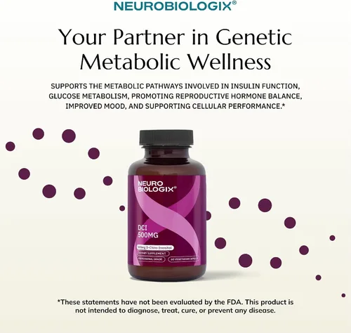 Vista 10 de Neurobiologix D-Chiro Inositol 500 MG, suplemento de inositol de alta potencia, equilibrio energético y hormonal para mujeres y hombres, apoya