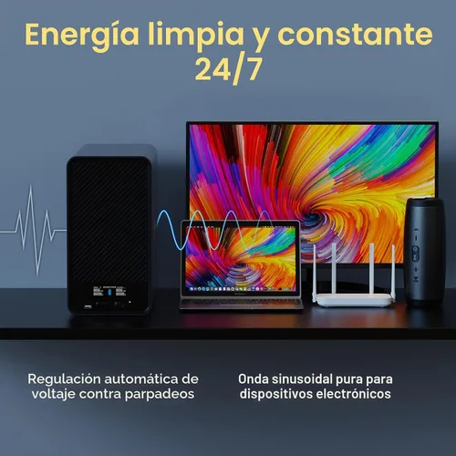 Vista 5 de GOLDENMATE 2000VA/1600W Litio UPS Respaldo de batería y protector contra Gris