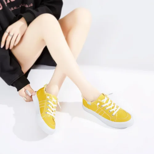 Vista 7 de Obtaom Play - Tenis de lona para mujer, color blanco deslavado y estampado de leopardo, sin cordones, a la moda