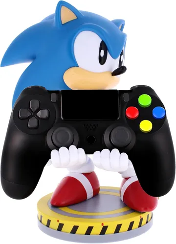Vista 2 de Exquisito juego soporte deslizante para teléfono Sonic y soporte para controlador - Sonic The Hedgehog - Figura con licencia oficial, Cable Guys