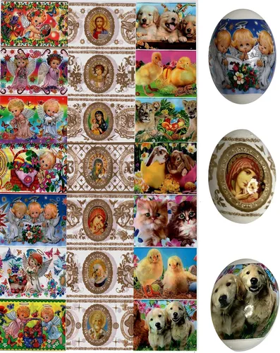Vista 6 de Lote 3 Ucrania Termoencogible Manga Decoración Huevo de Pascua Envolturas Pysanka Set - para 21 Huevos de Pascua (juego # 1)
