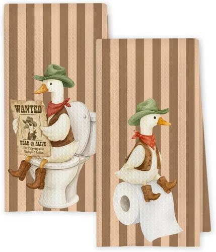 Vista 17 de Chicimln - Divertidas toallas de mano de goma para baño, estilo bohemio, para bañera, pato amarillo, toallas de mano decorativas para niños y niñas