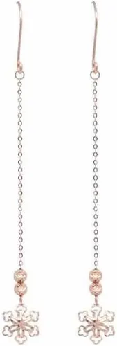 Vista 6 de MC Creative New In 585 Purple Gold Fashion Long Hollow Snowflake Earrings For Women Plated 14K Rose Gold Engagement Jewelry Gift