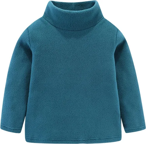 Vista 9 de Mud Kingdom Camisas de forro polar para niños con cuello alto, suaves, unisex Albaricoque