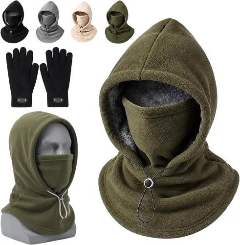 Vista 15 de Gorro de franela de una pieza con cordón Gris negro