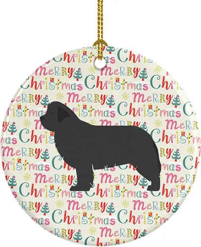 Vista 102 de Caroline's Treasures Affenpinscher - Adorno de cerámica con texto en inglés "Merry Christmas", multicolor para colgar en el árbol de Navidad