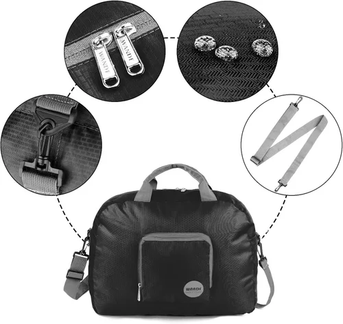 Vista 6 de WANDF - Bolsos de lona plegable en tamaños de 16 a 22 pulgadas y con volúmenes de entre 5.28 a 13.2 galones para viajar, llevar al gimnasio
