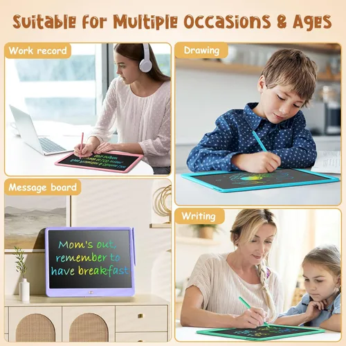 Vista 6 de Tableta de Escritura LCD para Niños, Kidopire Tablero de Garabatos de Pantalla Grande de 15 Pulgadas, Tablet de Dibujo y Escritura Colorida