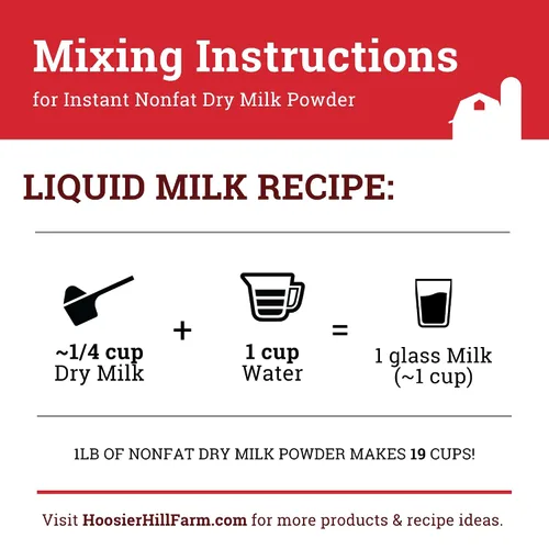Vista 7 de Hoosier Hill Farm Leche seca instantánea sin grasa en polvo, 1 libra (paquete de 1)