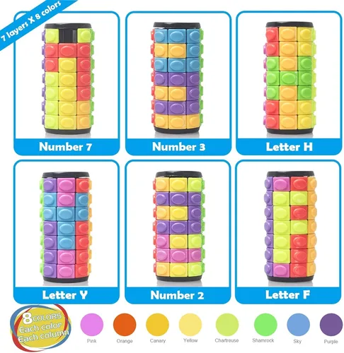 Vista 2 de R.Y.TOYS Juguete para ansiedad, rompecabezas de cubo mágico, rompecabezas de cerebro para adultos, juego de mano inquieto de lógica giratoria