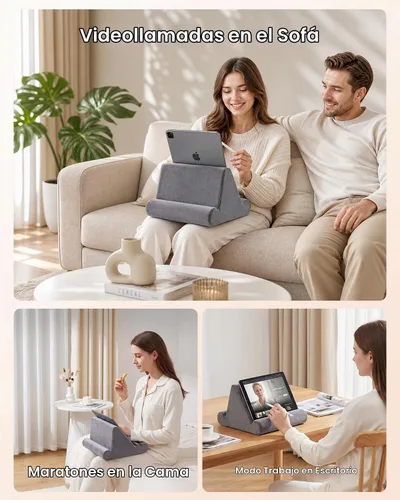 Vista 7 de Soporte de almohada para tableta, soporte de almohada suave para iPad