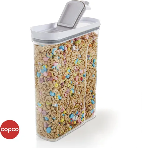Vista 4 de Copco Contenedor transparente de almacenamiento de cereales de 4.75 cuartos de galón, tapa abatible hermética, plástico sin BPA, organizador
