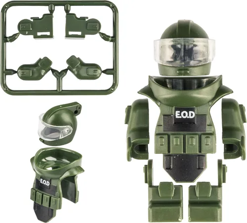 Vista 4 de Figuras de Soldados de Juguete de 4 Colores Traje de Desactivación de Bombas Armadura Traje E.O.D Juguetes Equipo Militar Minifigura Personalizada