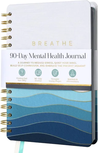 Vista 10 de Diario guiado de salud mental de 90 días para el estrés, la ansiedad y la atención plena Indicaciones guiadas diarias para aliviar el estrés