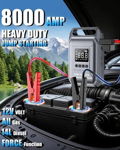 Vista 2 de Car Battery Jump Starter with Air Compressor Portable 8000A 160PSI
