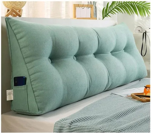 Vista 10 de Almohada triangular para cabecero, almohada de lectura, almohada grande para cabecero, soporte de espalda, cojín lumbar con funda extraíble