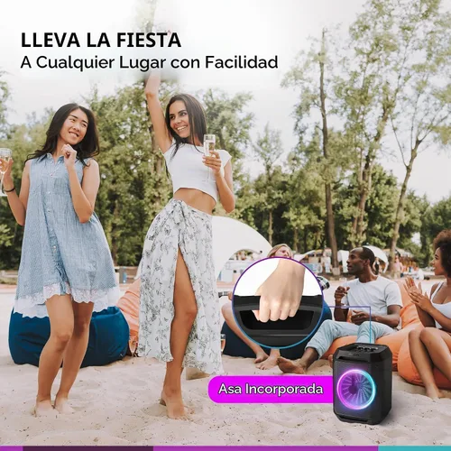 Vista 3 de PHILIPS - Altavoz Bluetooth para fiestas, refuerzo dinámico de graves, Bluetooth y entrada auxiliar, entrada de micrófono, emparejamiento