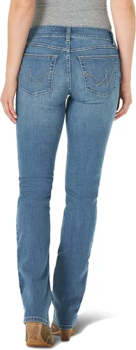 Vista 2 de Wrangler Aura - Mezclilla elástica de tiro regular con bolsillo bordado para mujer