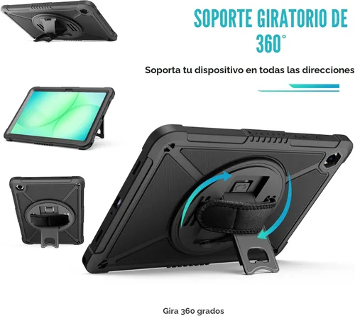 Vista 3 de ZtotopCases Funda resistente a prueba de golpes con protector de pantalla para Samsung Galaxy Tab A11+ Plus/A9+ de 11 pulgadas 2025/2023, color negro