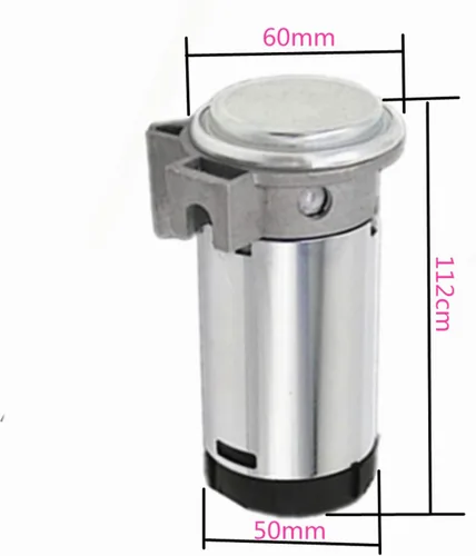 Vista 4 de Kit de compresor eléctrico de bocina de aire - Reemplazo universal plateado de 12 V para automóvil, camión, barco