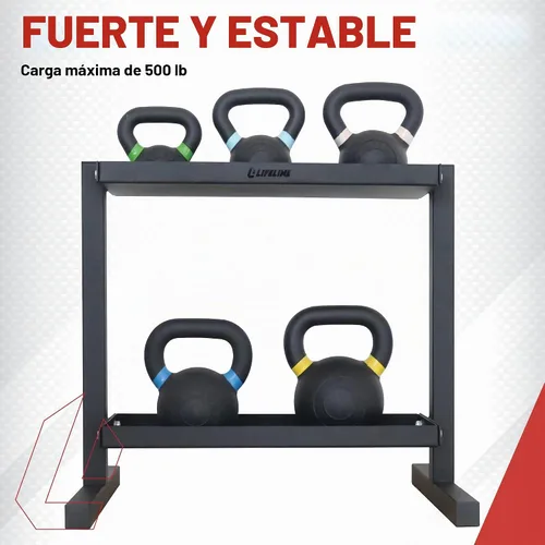 Vista 3 de Lifeline Estante de almacenamiento para pesas rusas de fitness