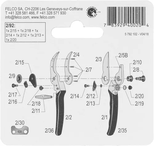 Vista 2 de Felco Kit de reparación 2/92