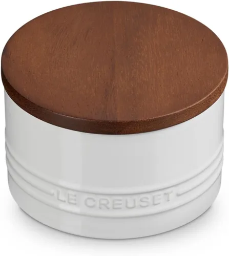 Vista 8 de Le Creuset Signature Salero y Recipiente de Almacenamiento con Tapa de Madera, 26 oz., Cerise