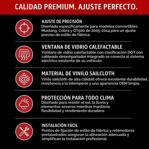 Vista 4 de Techo convertible completo, de estilo de fábrica, para Ford Mustang (2005-2014), con ventanas de vidrio térmico, de lona vinílica, Negro