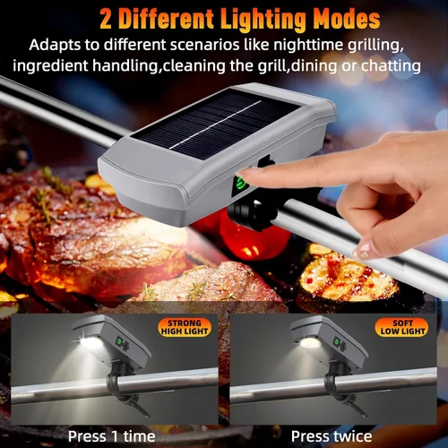 Vista 7 de Luces solares/USB-C para parrilla al aire libre