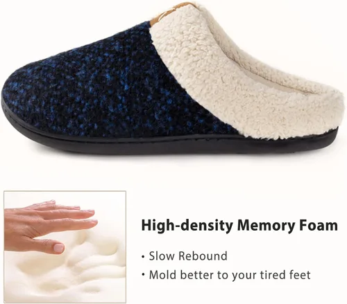 Vista 2 de ULTRAIDEAS Pantuflas de punto acogedoras con espuma viscoelástica para mujer