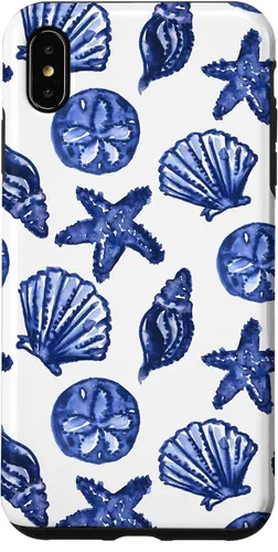 Vista 11 de Funda azul para iPhone 16, diseño de conchas marinas náuticas para nieta costera
