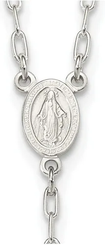 Vista 5 de Diamond2Deal Rosario pulido de plata de ley de 26 pulgadas, collar de regalo