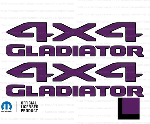 Vista 22 de Adhesivos gráficos de cabecera de gladiador 4x4 para Jeep Wrangler/Gladiator JL/JT (2019-2024) 392 bronce con contorno negro F392BO (juego de 2)