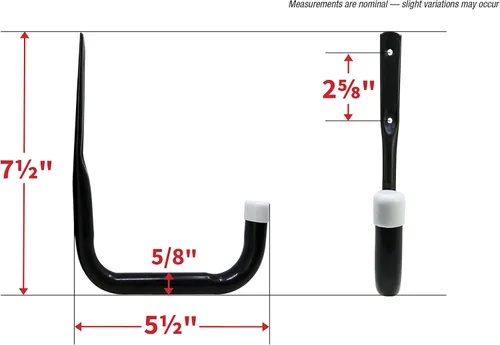 Vista 5 de Shepherd Hardware 8088E Ganchos de Almacenamiento de Garaje/Utilidad Surtidos de Acero Resistente, Paquete de 6, Negro