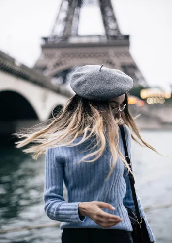 Vista 38 de Boina de lana francesa para mujer, gorra de invierno clásica de color sólido