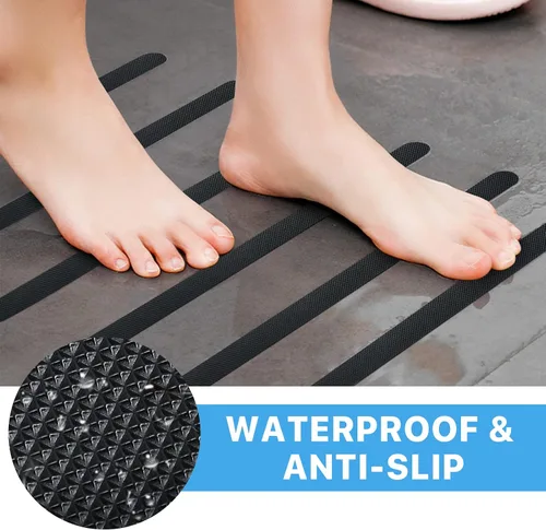 Vista 3 de Supkiir Adhesivos antideslizantes para bañera, 24 unidades antideslizantes con raspador para bañera, bañera, ducha, piscina, escaleras, cocina, 15