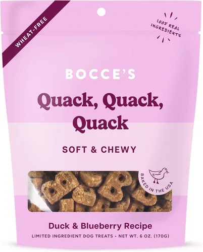 Vista 12 de Bocce's Bakery Bac'n Nutty - Golosinas suaves y masticables para perros, sin trigo con sabor a mantequilla de maní y tocino, galletas naturales