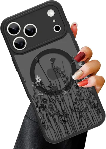 Vista 26 de OOK Funda magnética para iPhone 11 [compatible con MagSafe] Funda delgada mate translúcida negra para iPhone 11, funda protectora de lente de Negro