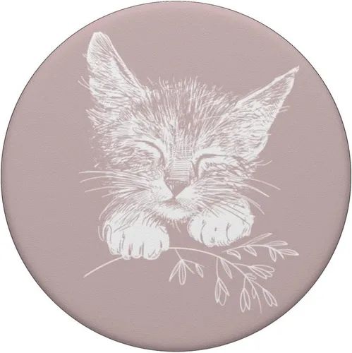 Vista 3 de PopSockets PopSockets Swappable PopGrip - Gatito durmiente con ramita pequeña