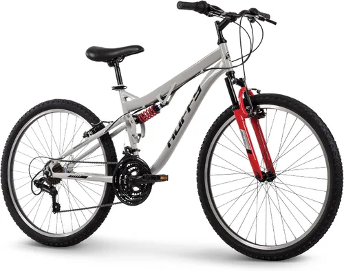 Vista 21 de Huffy Bicicleta de montaña Stone para hombres y mujeres, 20"/24"/26", 6 velocidades (20") o 21 velocidades, suspensión delantera o doble (varía)