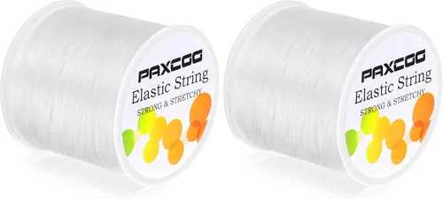 Vista 13 de Cuerda elástica negra Paxcoo, cordón elástico para cuentas para pulseras, collares, fabricación de joyas y suministros para enhebrado
