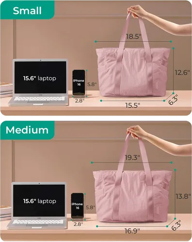 Vista 55 de BAGSMART Bolsa de mano para mujer con cremallera, bolsa de gimnasio con compartimentos, bolsa de trabajo para enfermera, baile, bolsa de yoga