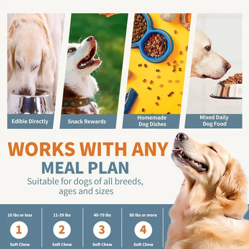 Vista 6 de Multivitamínico para perros, glucosamina condroitina para perros, aceite de krill, probióticos, vitaminas y suplementos para perros para corazón