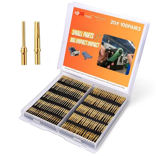Vista 9 de JRready ST6239 Terminal de placa de oro DB9 Conector pin barrle 205089-1 y 205090-1 D-SUB Conector de crimpado contacts30 Pin y 30 zócalo