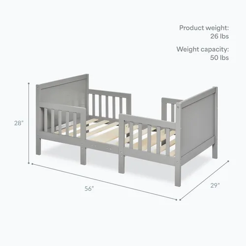 Vista 3 de Dream On Me Hudson - Cama convertible 3 en 1 para niños pequeños en gris frío, certificado Greenguard Gold, certificado JPMA, acabados no tóxicos