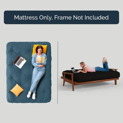 Vista 6 de Loosh Home Colchón de espuma para sofá cama futón de 6 pulgadas tamaño Twin - Fabricado en EE. UU., Beige, sin marco