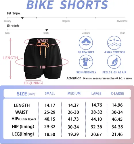 Vista 7 de Pantalones cortos de entrenamiento 2 en 1 para mujer, para gimnasio, yoga, correr, ciclismo, tenis, faldas de verano